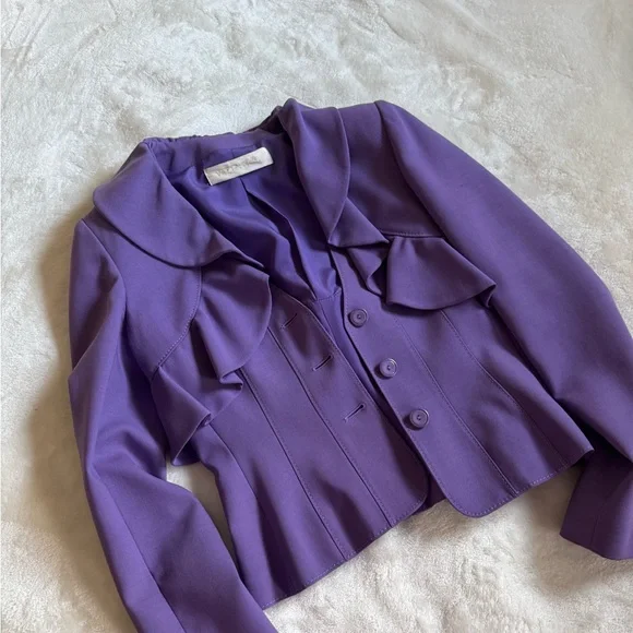Valentino Purple Ruffle Blazer - Picture 3 of 6